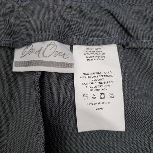 NEW ROAMAN'S Bend Over gray stretch stirrup pants 26W - Picture 7 of 11